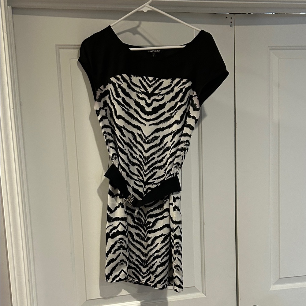 Express Black and White Zebra Mini Dress